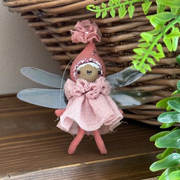Pink Fairy Miniature Art Doll Hanger Ilse
