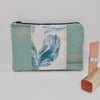 Make up purse made with Laura Ashley fabric in duck egg blue