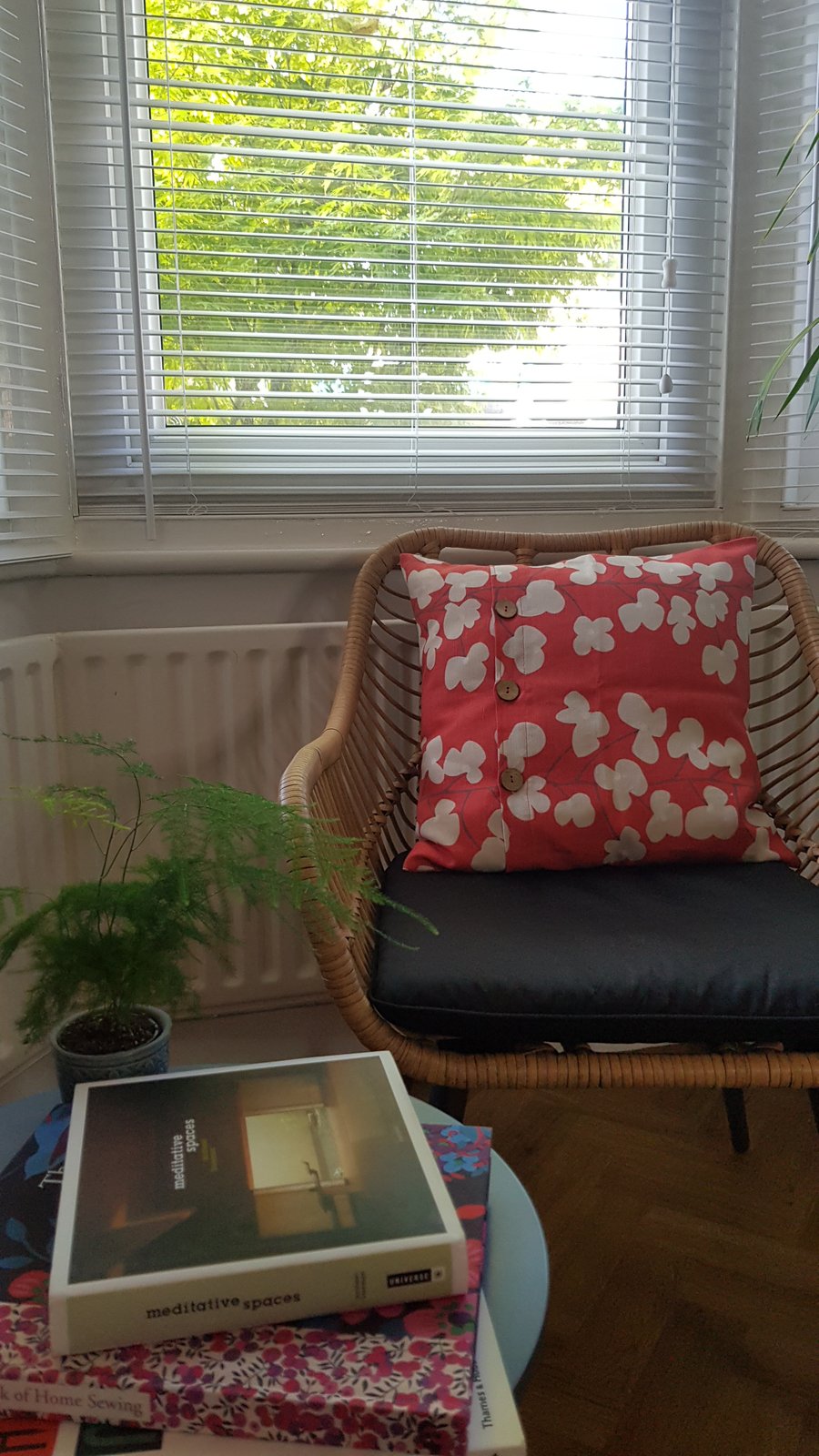 Pair of Cushion Covers In Red Floral Print fabric