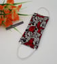 Face mask, small,  3 layer,  machine washable in skulls fabric  - Image 3