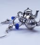 Silver teapot dangle earrings - Image 1