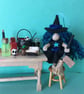 Dark Blue Witch Doll Hanging Decoration, Witch Core, Halloween Decoration