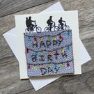 Stranger Things Birthday Card 6x6” with Blank Insert