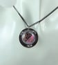Sparkly Purple Dichroic Glass and Copper Necklace. Artisan Pendant - Image 5