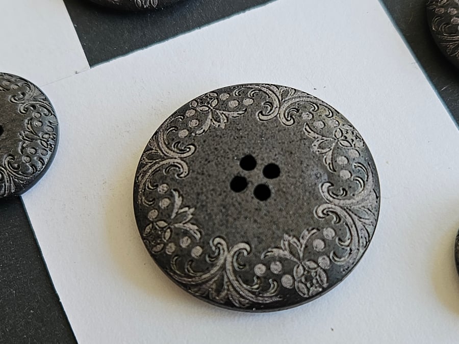 18mm, 22.5mm & 28mm Italian Laser detailing Polyester designer Buttons