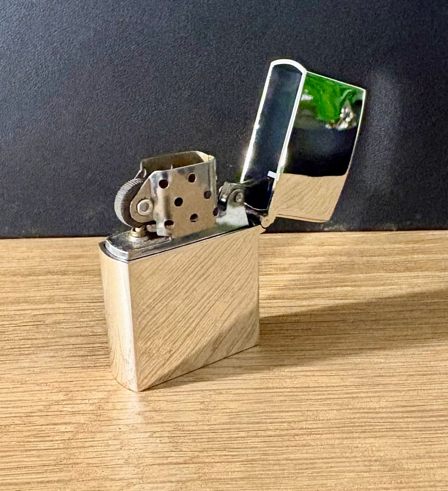 925 Sterling Silver Zippo Lighter Case - FREE ENGRAVING - Made By Hand - 95g 