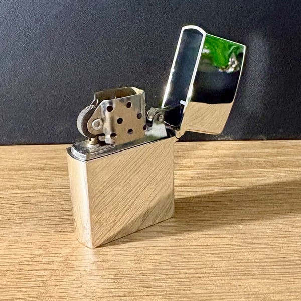 925 Sterling Silver Zippo Lighter Case - FREE ENGRAVING - Made By Hand - 95g 