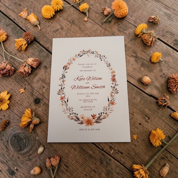 Autumn Floral Wedding Invitation