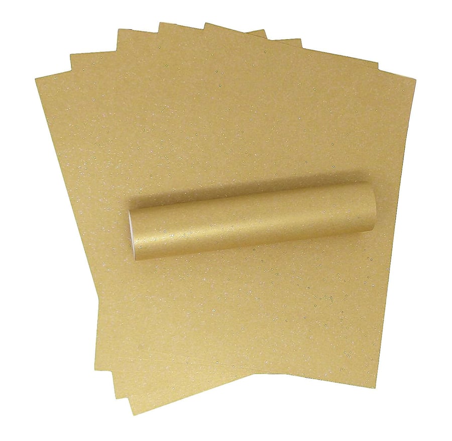 10 Sheets A4 Harvest Gold Iridescent Sparkle Paper 120gsm 81lb Text Paper For Cr