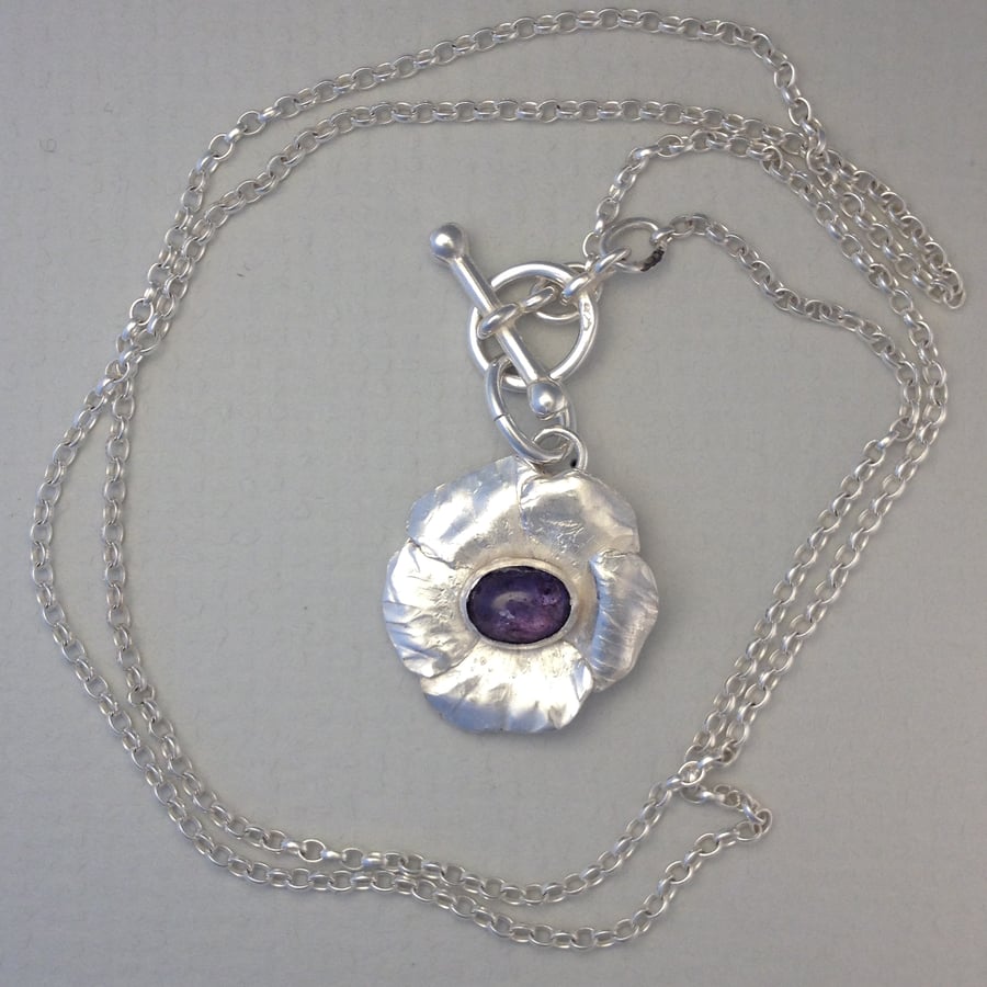 Tanzanite flower pendant