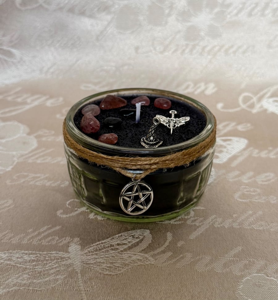 Dark Witch Ritual Candle – Handmade Gothic Decor