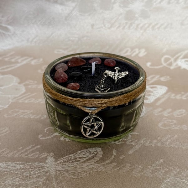 Dark Witch Ritual Candle – Handmade Gothic Decor