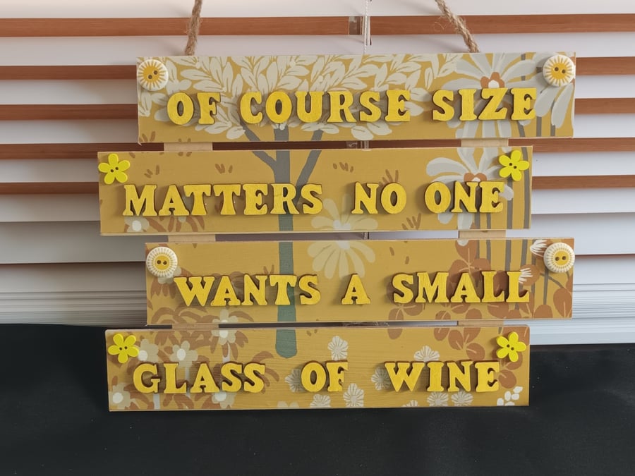 Hand decorated hanging wooden sign 