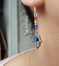 Handmade Rainbow Chakra All Seeing Eye Hamsa Hand earrings - Image 2