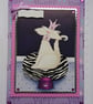 Happy Birthday Card Queen Princess Cat Crown Necklace 3D Luxury Handmade Card  - Image 1