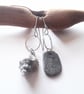 Asymmetrical Shell & Slate Earrings  - Image 2