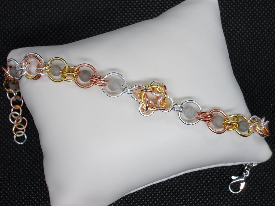 Sale - beaded chainmaille bracelet