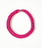  Knotted Cotton Statement necklace in yellow and orange, Sustainable jewellery - Image 7