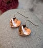 Copper and Silver Hammered Heart Earrings - JBJ1004 - Image 5