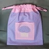 Lilac Cupcake Drawstring Bag