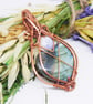 Elven Style Copper Necklace With Heart Shaped Labradorite