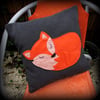 Cushion,  Snoozy fox.  Complete with feather inner pad.