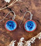 Handmade Ceramic Drop Earrings: Dark Blue Glazed Clay, Hypoallergenic - Image 1