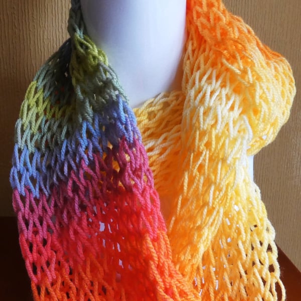 Rainbow infinity scarf