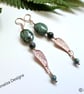 Designer Fancy Jasper, Jadeite Rose Gold Vermeil Sterling Silver Earrings - Image 3
