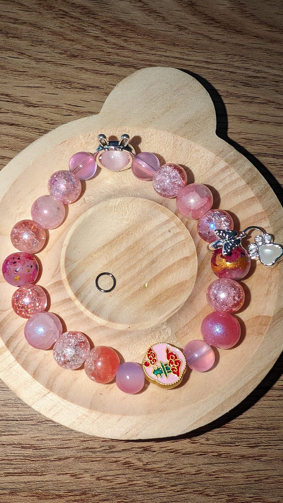 Rabbit, MotherofPearl Bead & Charm Bracelet Folksy