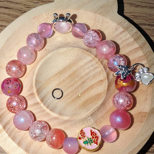 Rabbit, Mother-of-Pearl Bead & Charm Bracelet