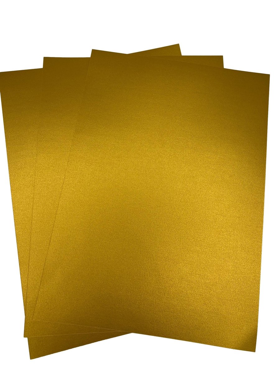 20 Sheets Antique Royal Gold Pearlescent A4 Paper Decorative 120gsm Double Sided