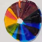 Fused Glass rainbow colour wheel