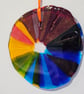 Handmade Fused Glass Rainbow Colour Wheel – Decorative Light Catcher - Image 1