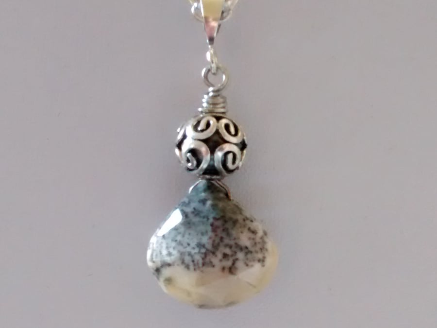 DENDRITE OPAL PENDANT - DENDRITE NECKLACE - FREE UK POSTAGE