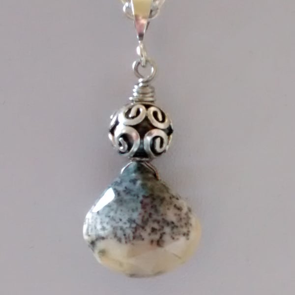 DENDRITE OPAL PENDANT - DENDRITE NECKLACE - FREE UK POSTAGE