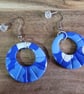 Handmade Polymer Clay Blue Hoop Earrings, 316 Surgical Stainless Steel - Image 3