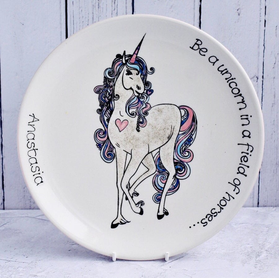 Be a Unicorn...Personalised Plate