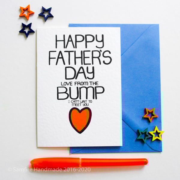 Father's Day Love From The Bump  I Can't Wait To Meet You New Dad Greetings Card