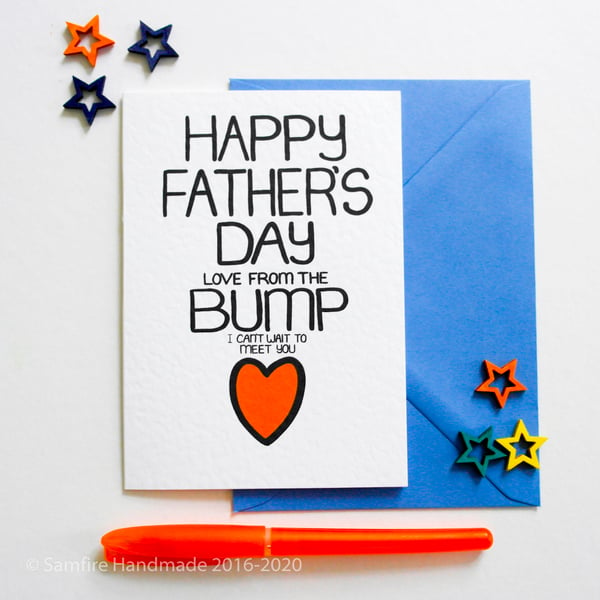 Father's Day Love From The Bump  I Can't Wait To Meet You New Dad Greetings Card