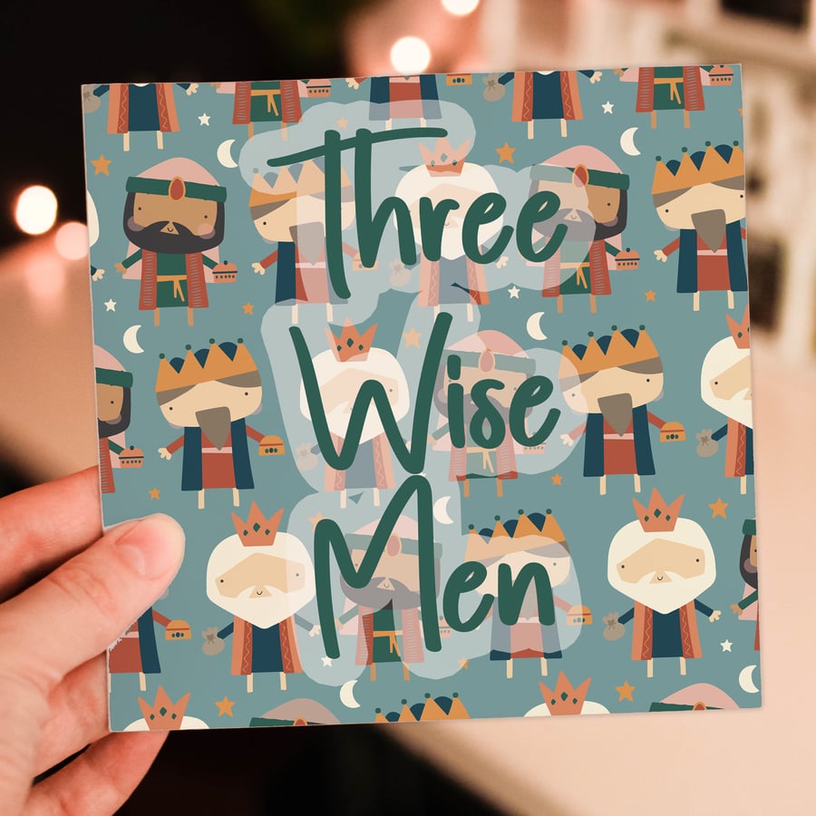 Three Wise Men Christmas, holidays card