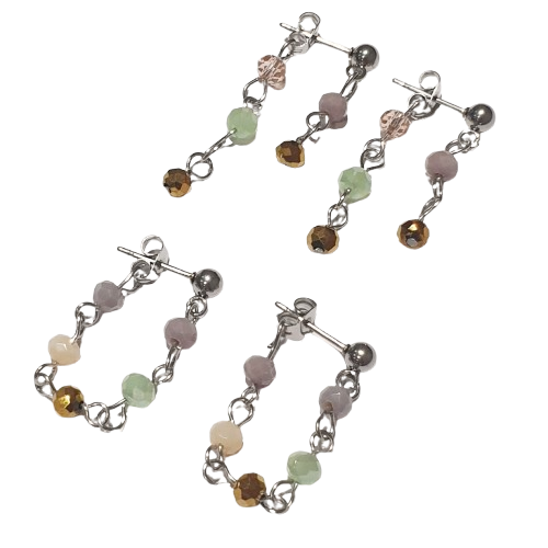 Make Your Own Earrings Two Piece Set - Green Mix