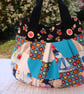 Cotton Mini handbag - crazy  patchwork - slip pocket - padded . - Image 1