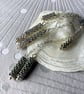 Silver beaded dangle drop earrings handmade in UK - Image 7