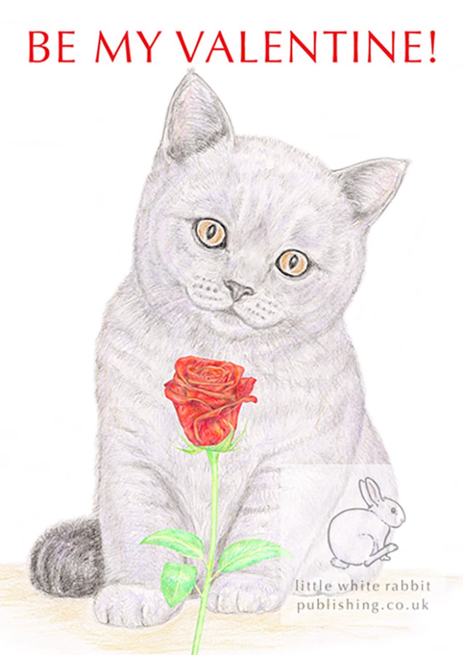 Gracie the Kitten -Valentine Card