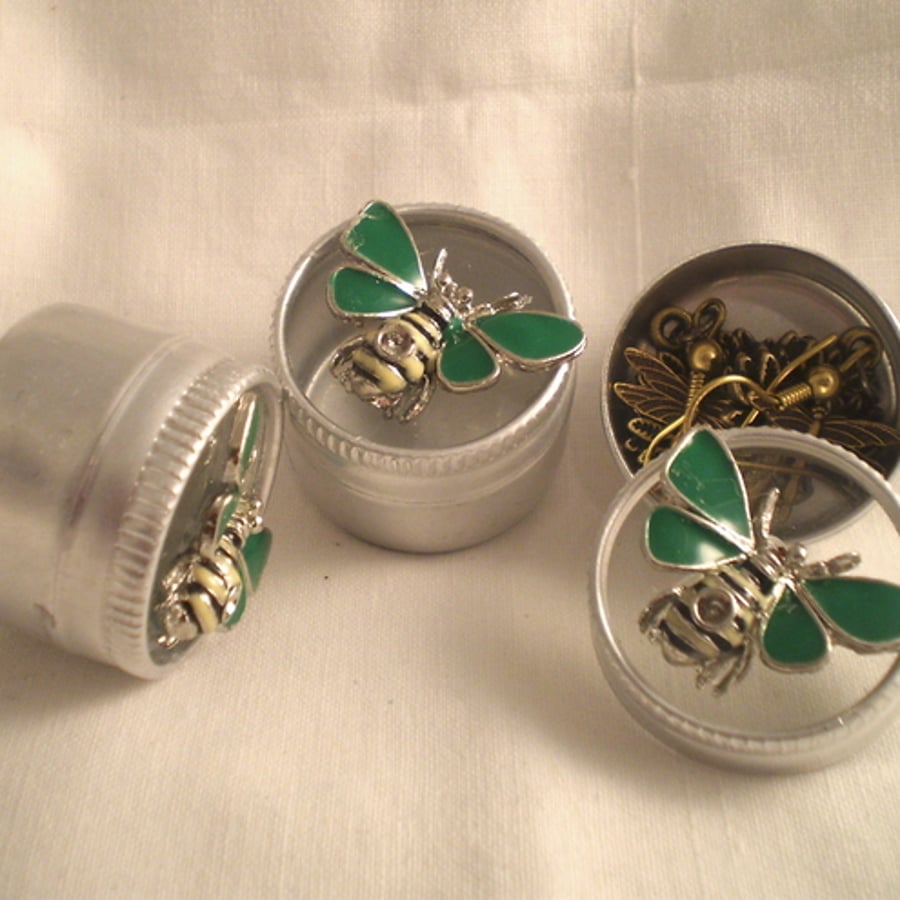 Steampunk Bee Trinket/Gift Tins x 3