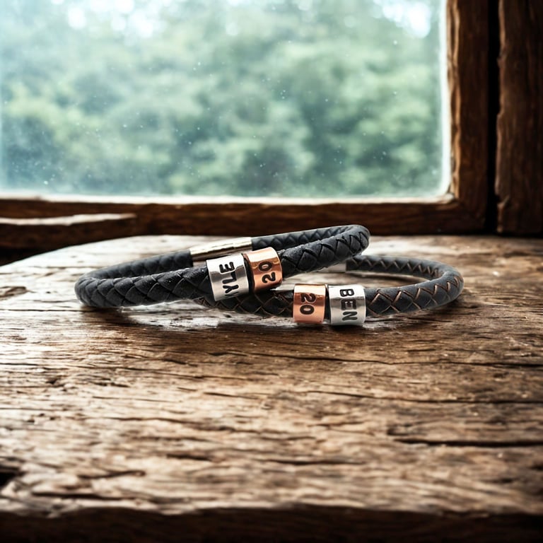 20th Birthday Gift - Personalised Leather Bracelet - Son Brother Grandson Nephew
