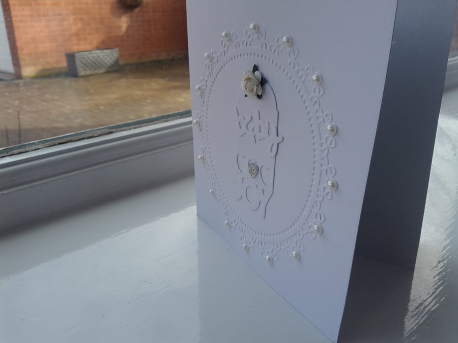 Pure white new baby card