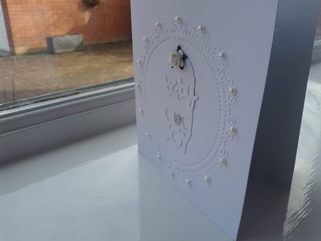 Pure white new baby card