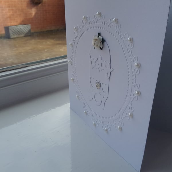 Pure white new baby card